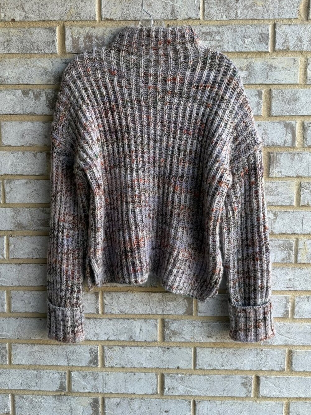 Madewell Multicolor Melange Long Sleeve Mock Neck Wool Blend Sweater Size S.